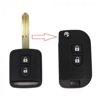 Корпус для тюнинга оригинального дистанционного ключа Nissan MICRA NOTE QASHQAI NAVARA PATHFINDER X-TRAIL MURANO, 2 кнопки