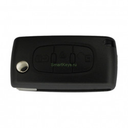 Корпус выкидного ключа Peugeot три кнопки (кнопка свет), лезвие VA2 по каталогу SILCA