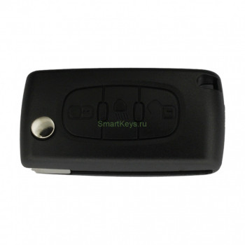 Корпус выкидного ключа Peugeot 307 807 три кнопки (кнопка свет), лезвие HU83