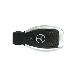 Ключ мерседес оригинальные три кнопки хромированная "рыбка" 433Mhz для европейских моделей,  Mercedes с 2007 года