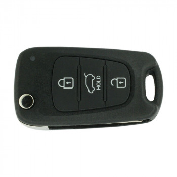 Ключ Hyundai i30 рестайлинг 2015 выкидной три кнопки, лезвие KIA7 с чипом 6F-60